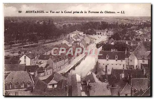 Cartes postales Montargis Vue le canal prise de la terrasse du chateau