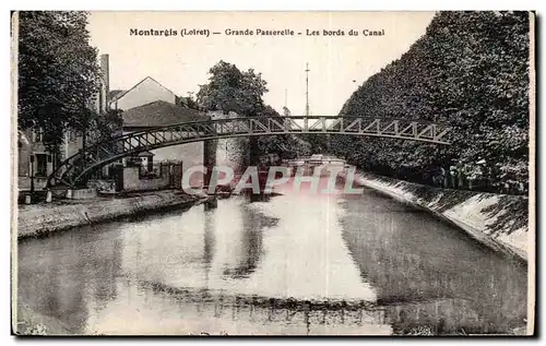 Cartes postales Montargis Grande passerelle Les bords du canal