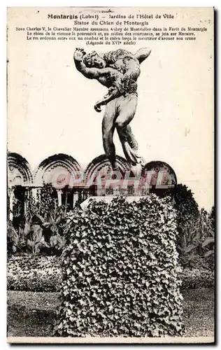 Ansichtskarte AK Montargis Jardins de l&#39hotel de ville Statue du chien de Montargis