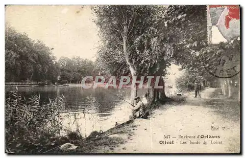 Cartes postales Environs d&#39Orleans Olivet Les bords du Loiret Pecheur