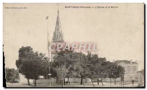 Cartes postales Martignas L'eglise et la mairie