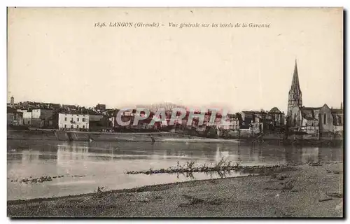Ansichtskarte AK Langon Vue generale sur les bords de la Garonne