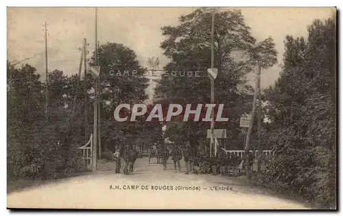 Cartes postales Au camp de Souges L'entree Militaria