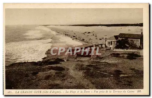 Cartes postales La plage et la dune Vue prise de la terrasse du casino