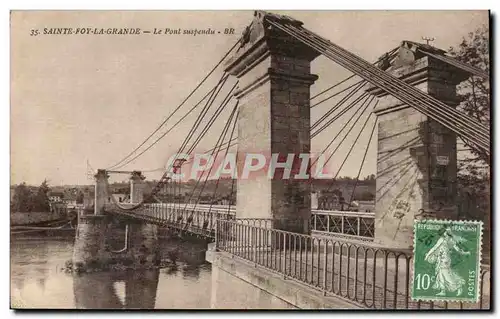 Ansichtskarte AK Ste Foy la Grande Le pont suspendu