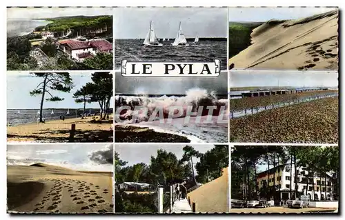 Moderne Karte Le Pyla La corniche Canetons en regates La grande dune Les voiles blanches