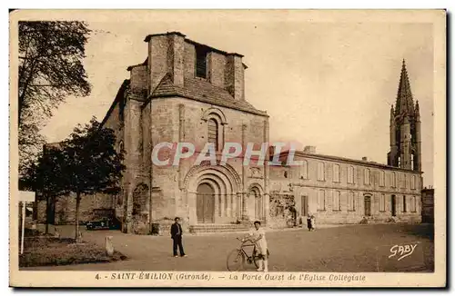 Cartes postales Saint Emilion La porte ouest et l'eglise collegiale