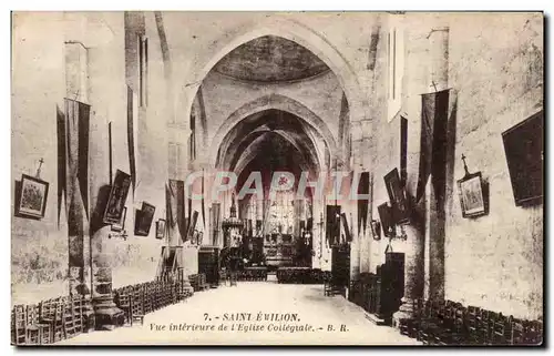 Ansichtskarte AK Saint Emilion Vue interieure de l&#39eglise collegiale