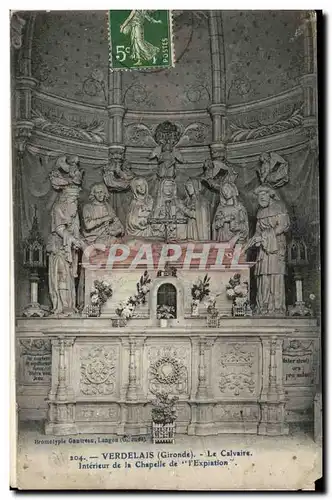 Ansichtskarte AK Verdelais Le calvaire Interieur de la chapelle de l&#39expliation