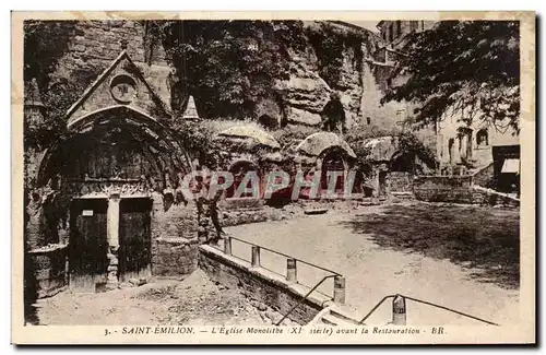 Cartes postales Saint Emilion L&#39eglise monolithe avant sa restauration