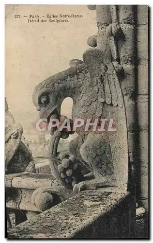 Cartes postales Paris Eglise Notre Dame Detail des sculptures