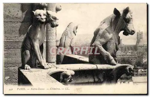 Cartes postales Paris Eglise Notre Dame Chimeres