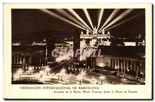 Ansichtskarte AK Espagne Spain Espana Exposicion Internacional de Barcelona Avenida de la Reina Maria Cristina De