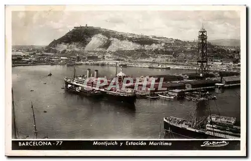 Cartes postales Espagne Spain Espana Exposicion Barcelona Montjuich y Estracion Maritima