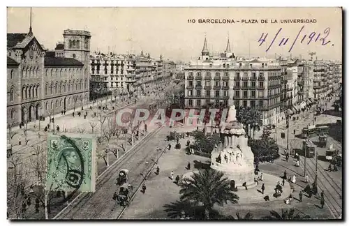 Cartes postales moderne Espagne Spain Espana Barcelona Plaza de la Universidad