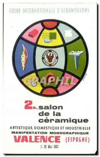 Moderne Karte Espagne Spain Espana Foire internationale d&#39echantillons 2eme salon de la ceramique Valence