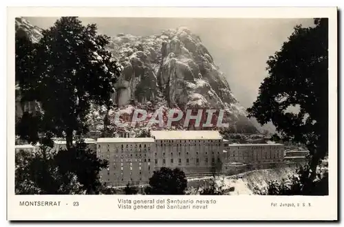 Cartes postales moderne Espagne Spain Espana Montserrat Vista general del santuario nevado