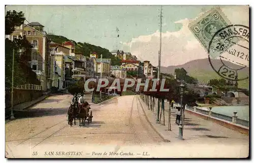 Cartes postales Espagne Espana Spain San Sebastian Paseo de Mira Concha