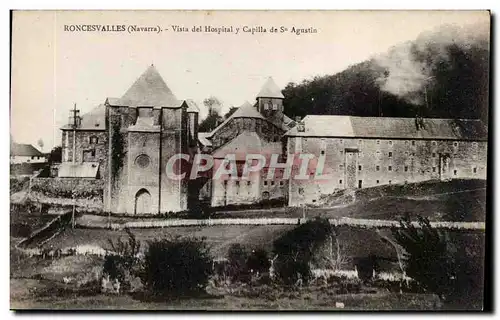 Ansichtskarte AK Espagne Espana Spain Roncesvalles Vista del Hospital y Capilla de St Agustin