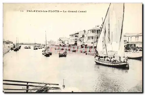 Cartes postales Palavas Le grand canal