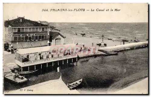 Cartes postales Palavas les flots Le canal et la mer