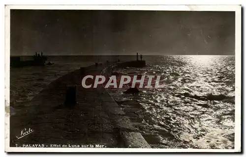 Ansichtskarte AK Palavas les flots Effet de lune dans la mer