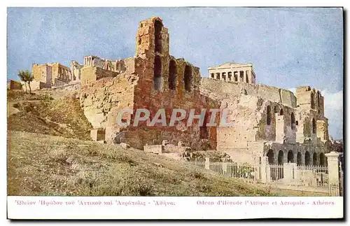 Ansichtskarte AK Grece Greece Athenes Odeon d&#39Herode l&#39Attique et Acropole