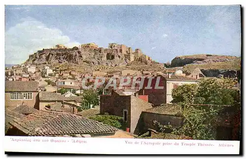 Cartes postales Grece Greece Athenes Vue de l&#39Acropole prise du temple Thesee