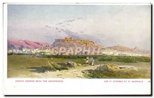 Cartes postales Grece Greece Athenes Vue d'Athenes et d'Acropole