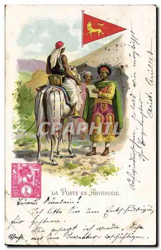 Cartes postales Illustrateur la poste en Abyssinie Lion