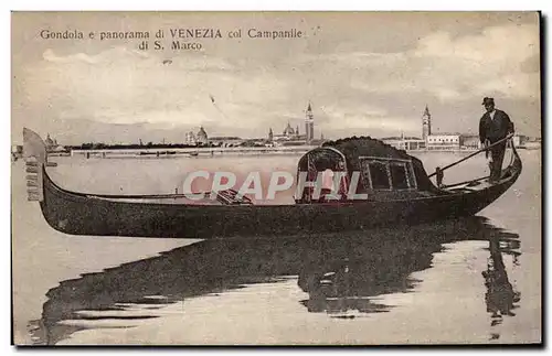 Cartes postales Italie Italia Gondola e panorama di Venezia col Campanile di S Marco