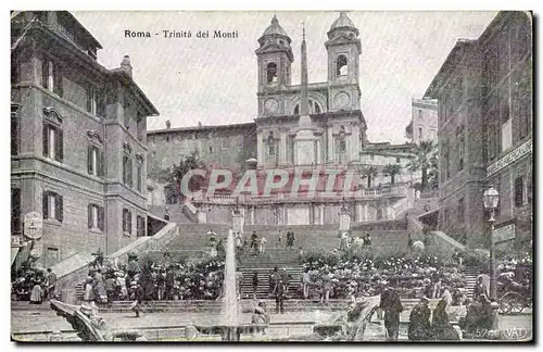 Cartes postales Italie Italia Roma TRinita dei Monti