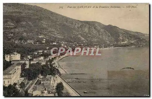 Garavan - Vue sur Garavan et la Frontiere Italienne - Cartes postales