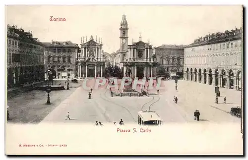 Italia - Italie - Italy - Torino - Turin - Piazza S Carlo - Ansichtskarte AK