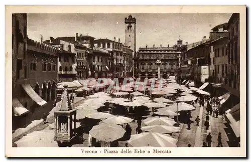 Italia - Italie - Italy - Verona - Piazza delle Erbe - Ansichtskarte AK