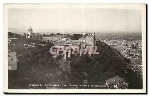 Cartes postales Espagne Spain Espana Granada Alhambra Vista desde el Generalife