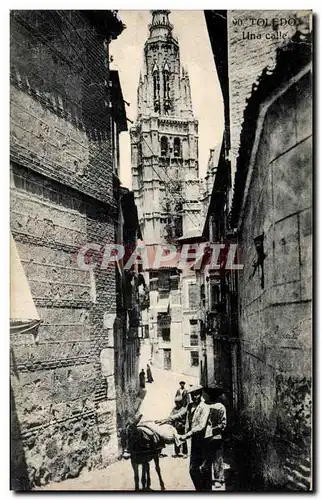 Cartes postales Espagne Spain Espana Toledo Una calle ( ane donkey mule )