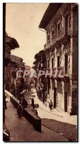 Cartes postales Espagne Spain Espana Fontarabie La grande rue vue de l&#39eglise