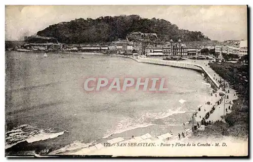 Cartes postales Espagne Spain Espana San Sebastian Paseo y Playa de la Concha