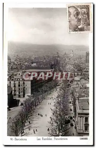 Ansichtskarte AK Espagne Spain Espana Barcelona Las ramblas Panoramica