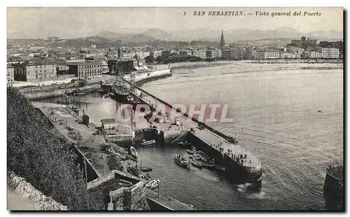 Cartes postales Espagne Spain Espana San Sebastian Vista general del puerto