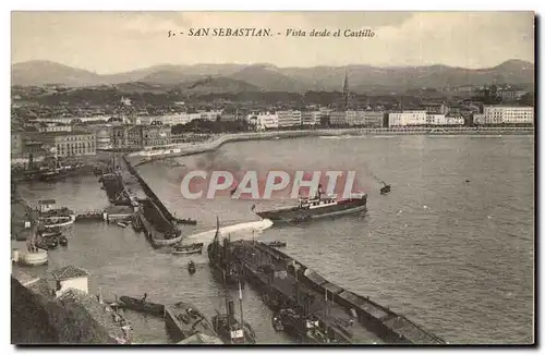 Ansichtskarte AK Espagne Spain Espana San Sebastian Vista el Castillo