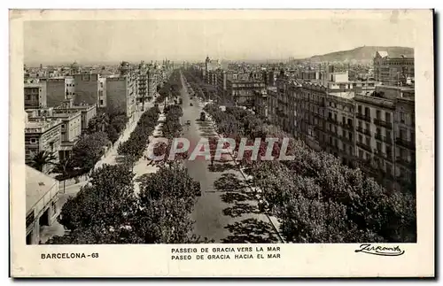 Ansichtskarte AK Espagne Spain Espana Barcelona Paseo de Gracia Hacia el Mar