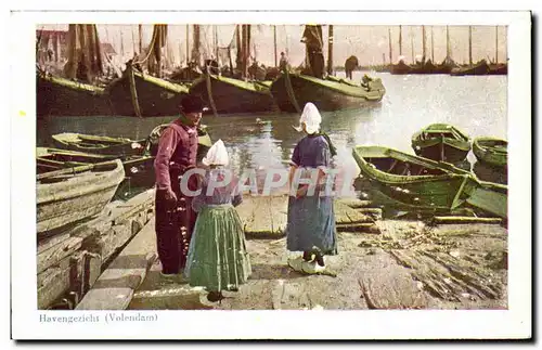 Cartes postales Pays Bas Havengezicht Volendam Folklore Costume