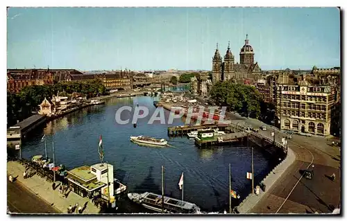 Cartes postales Pays Bas Amsterdam Prins Hendrikkade en Sint Nicolaaskerk