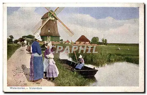 Cartes postales Pays Bas Watermolen Volendam Windmill Moulin Folklore