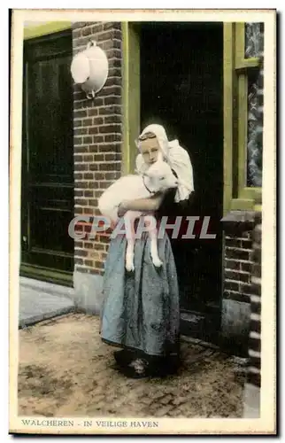 Cartes postales Pays Bas Walcheren In veilige Haven Mouton Sheep enfant
