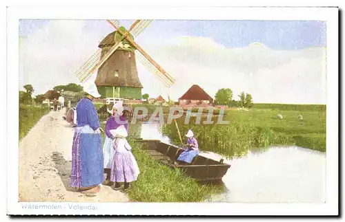 Ansichtskarte AK Pays Bas Watermolen Windmill Moulin Voldendam Holland Folklore Costume