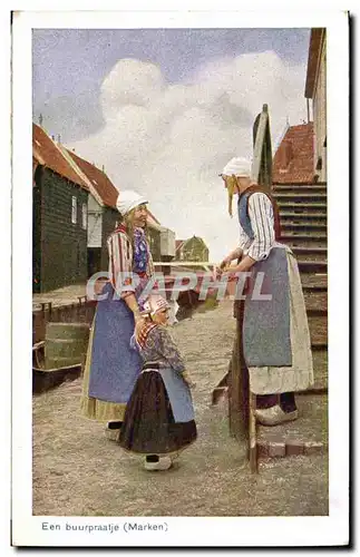 Cartes postales Pays Bas een buurpraatje Marken Folklore Costume