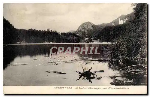 Cartes postales Pays Bas Schwansee mit Hohenschwangau und Neuschwanstein